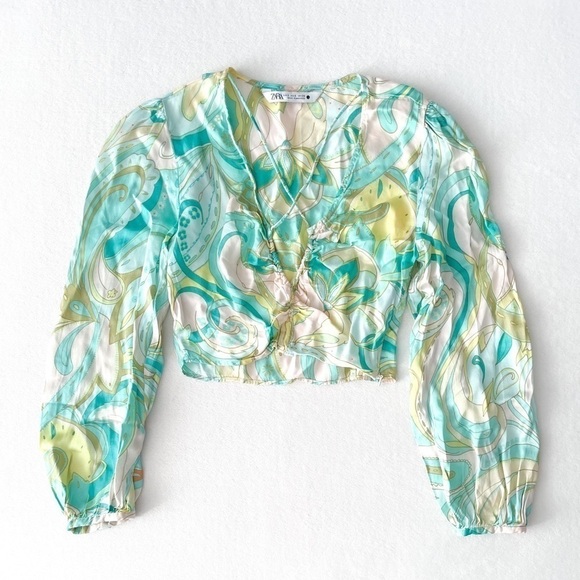 Retro Crop Front Blouse - Picture 1 of 7